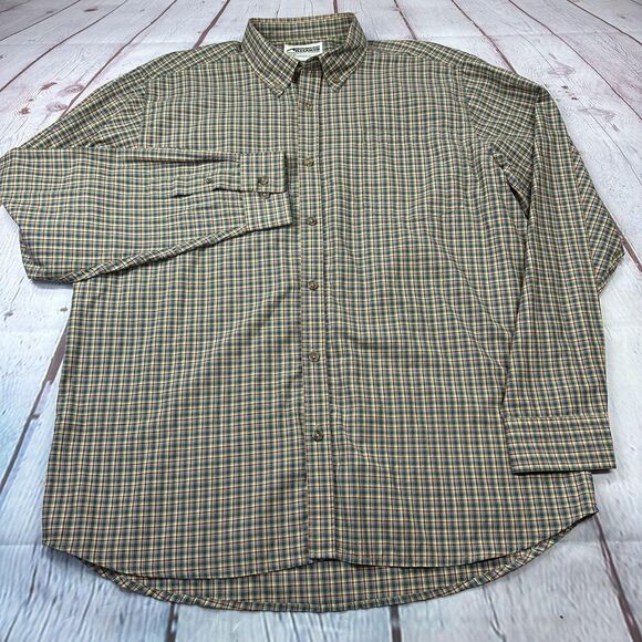 Mountain Khakis Shirt Mens XL Green Blue Plaid Button Down Long Sleeve Pocket - Picture 2 of 13